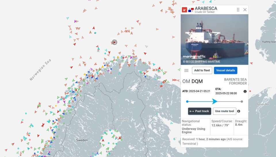 Oil tanker Arabesca was included in the EU's latest sanctions package as it was on its way north to Murmansk.